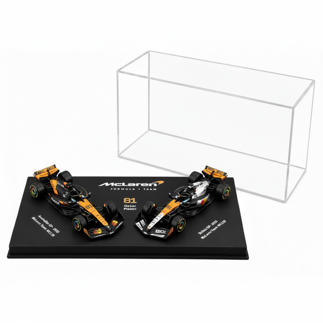 Bburago 2025 McLaren MCL39 Oscar Piastri Twin Pack Die-Cast Model Cars – Formula 1 1:64 Scale #81 (Preorder Ships 1st week of September)