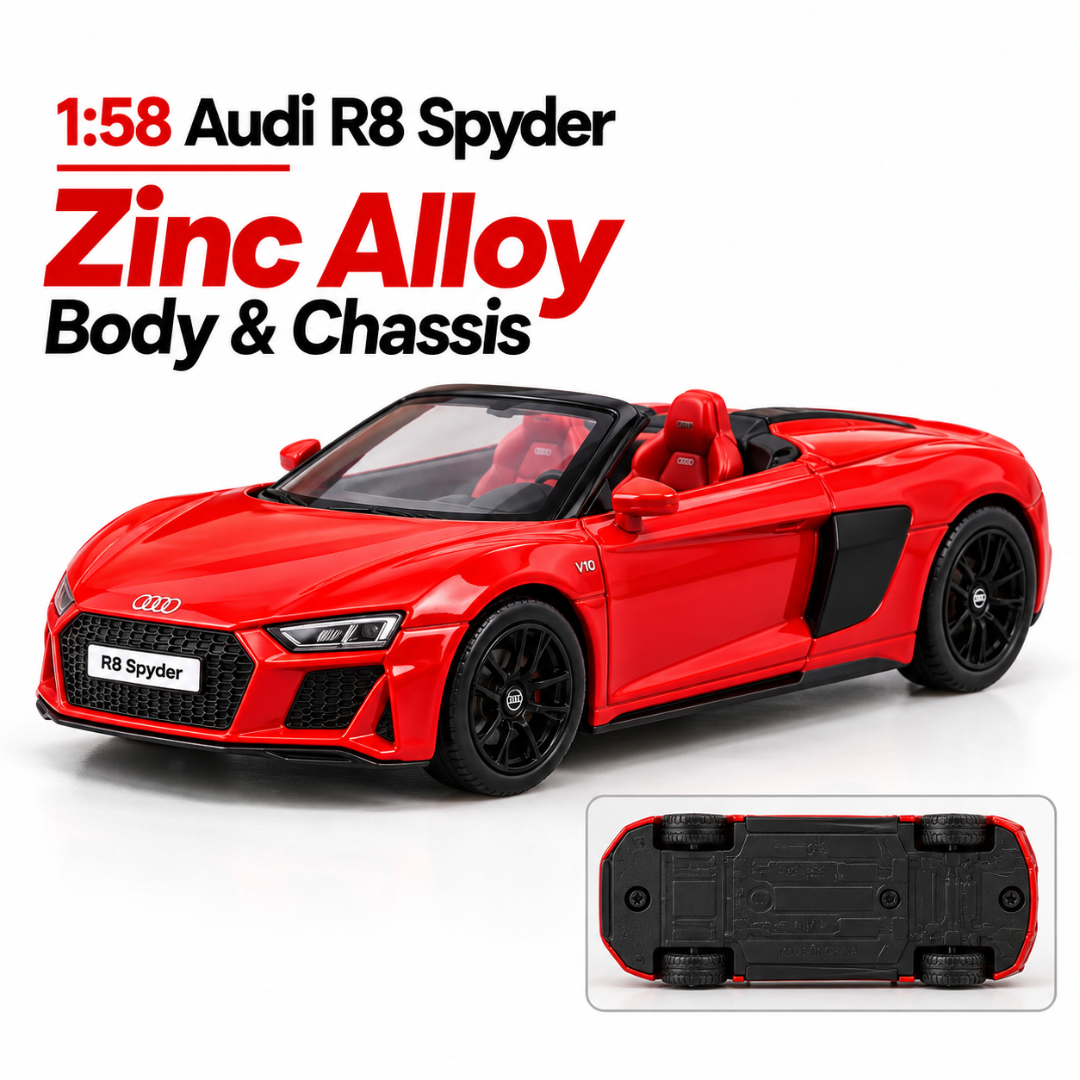 CCA Audi R8 Spyder S32-01 1:58 Diecast Model Car – Red