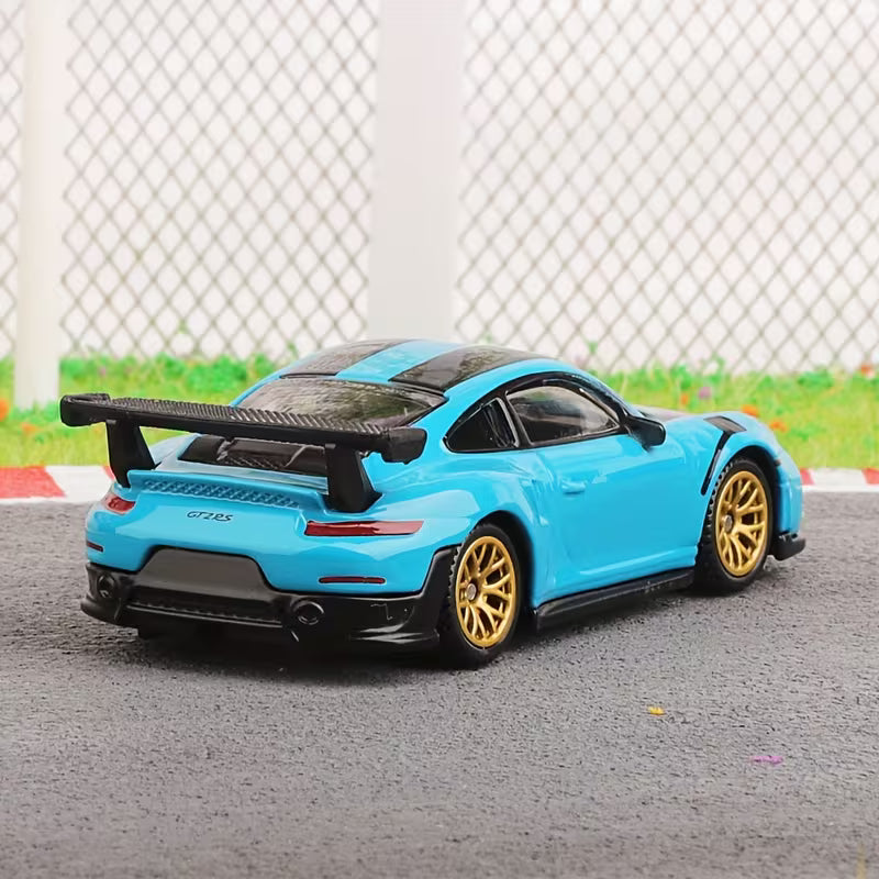 CCA Porsche 911 GT2 RS 1:64 Die-Cast Model Car | Blue Sports Car S16-02