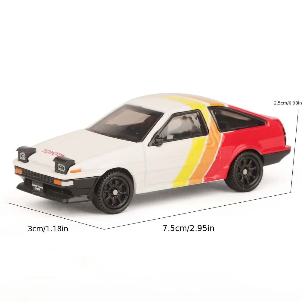 CCA Toyota Sprinter Trueno AE86 White Red Yellow 1:64 Diecast Model Car