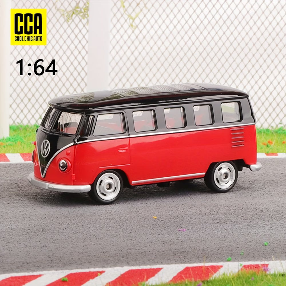 CCA Volkswagen T1 1:64 Scale Red & Black Die-Cast Model Van | Vintage VW Bus Collectible