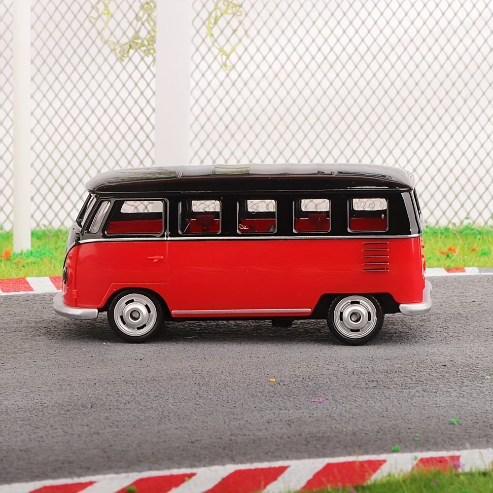 CCA Volkswagen T1 1:64 Scale Red & Black Die-Cast Model Van | Vintage VW Bus Collectible