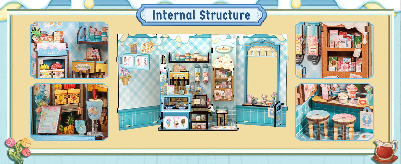 CUTEBEE DIY Book Nook Kit - Bella's Ice Cream