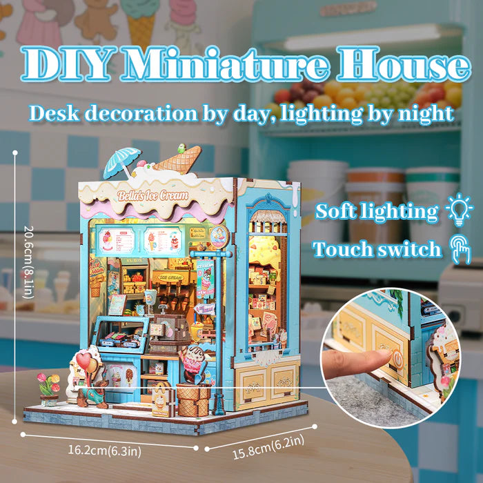 CUTEBEE DIY Book Nook Kit - Bella's Ice Cream