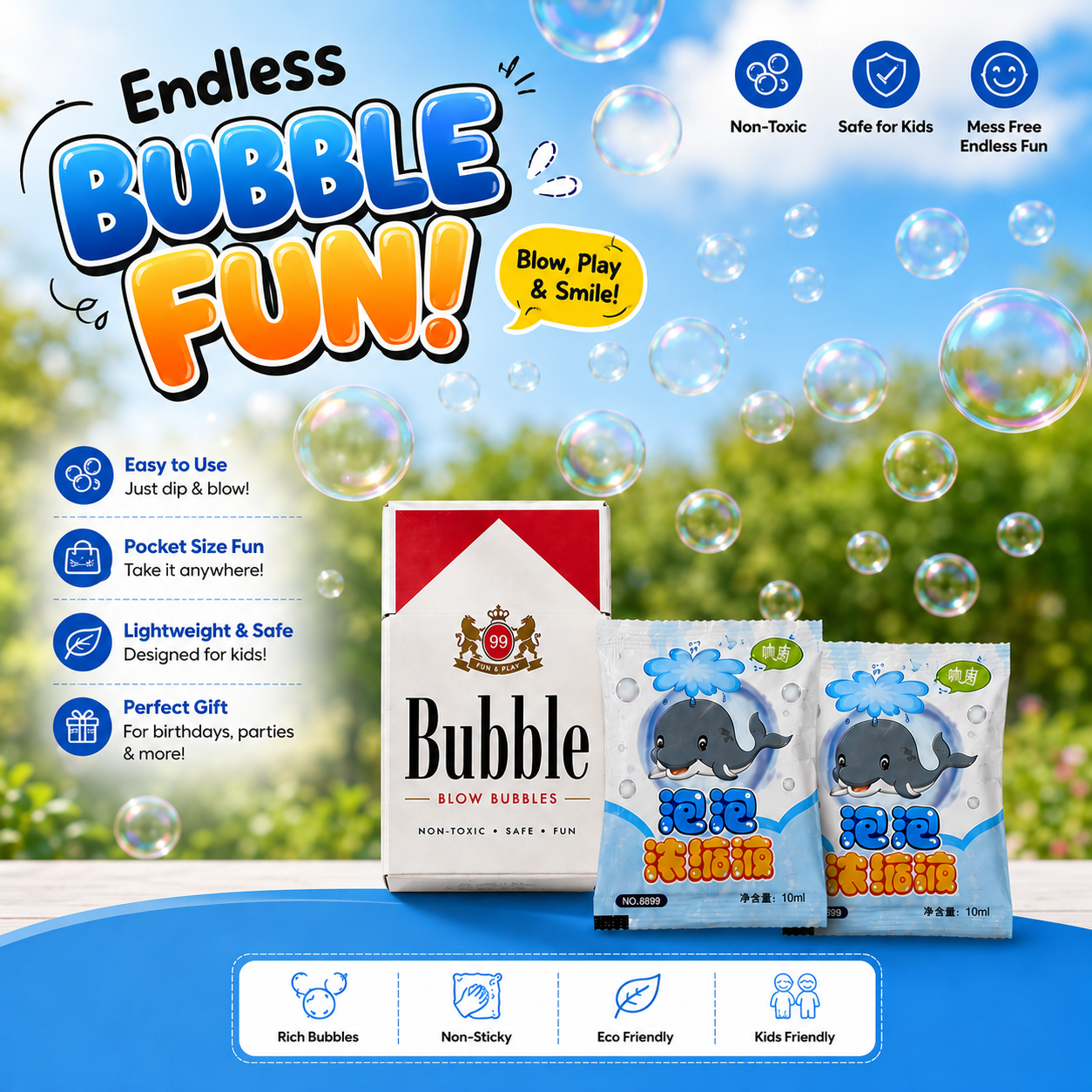 Bubble Case Prank Kit (Includes Case + 2 Fake Sticks + 2 Random Bubble Solution Packs)