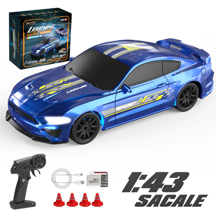 ENOZE 8500 Remote Control Drift Super 1:43 Scale 2.4GHZ , 15 km/hr , 4WD Fully Proportional Control, 7 Colours LED Lights, USB Rechargeable
