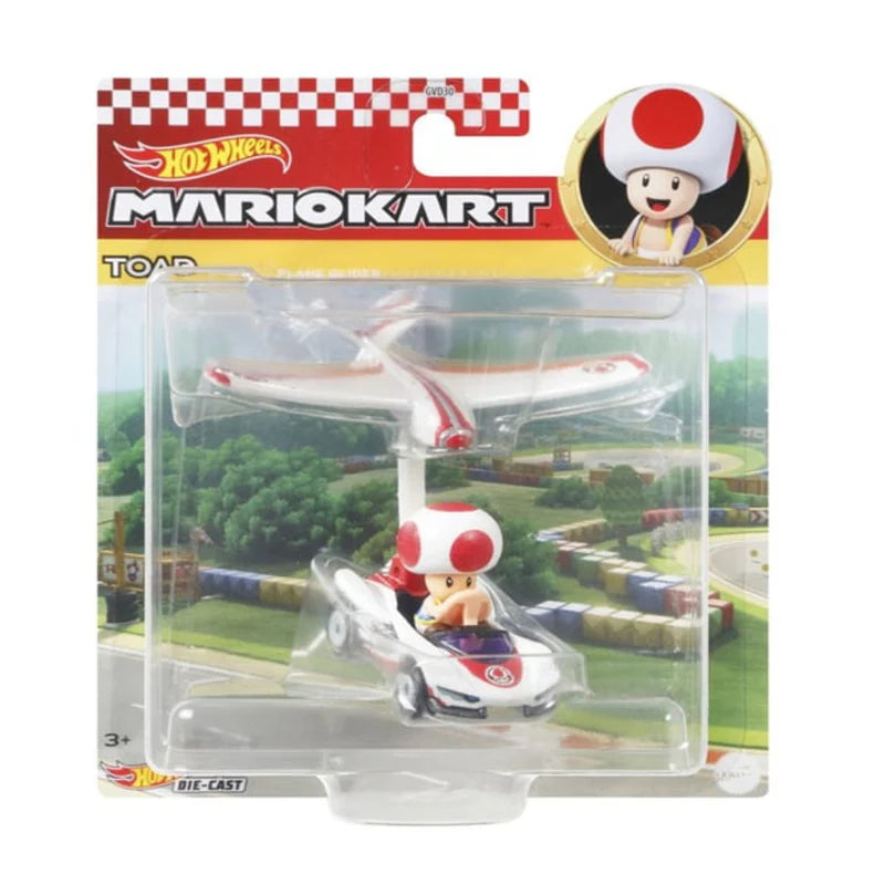 Hot Wheels Mario Kart Toad Sneeker Super Glider – 1:64 Scale Diecast Vehicle