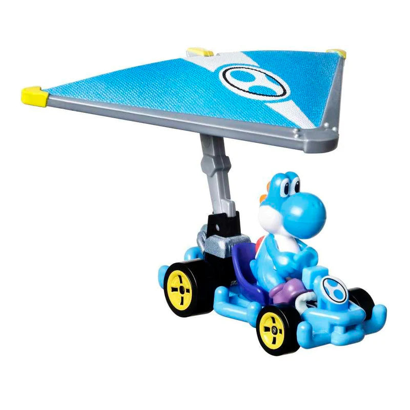 Hot Wheels Mario Kart Light-Blue Yoshi Pipe Frame Super Glider – 1:64 Scale Diecast Vehicle