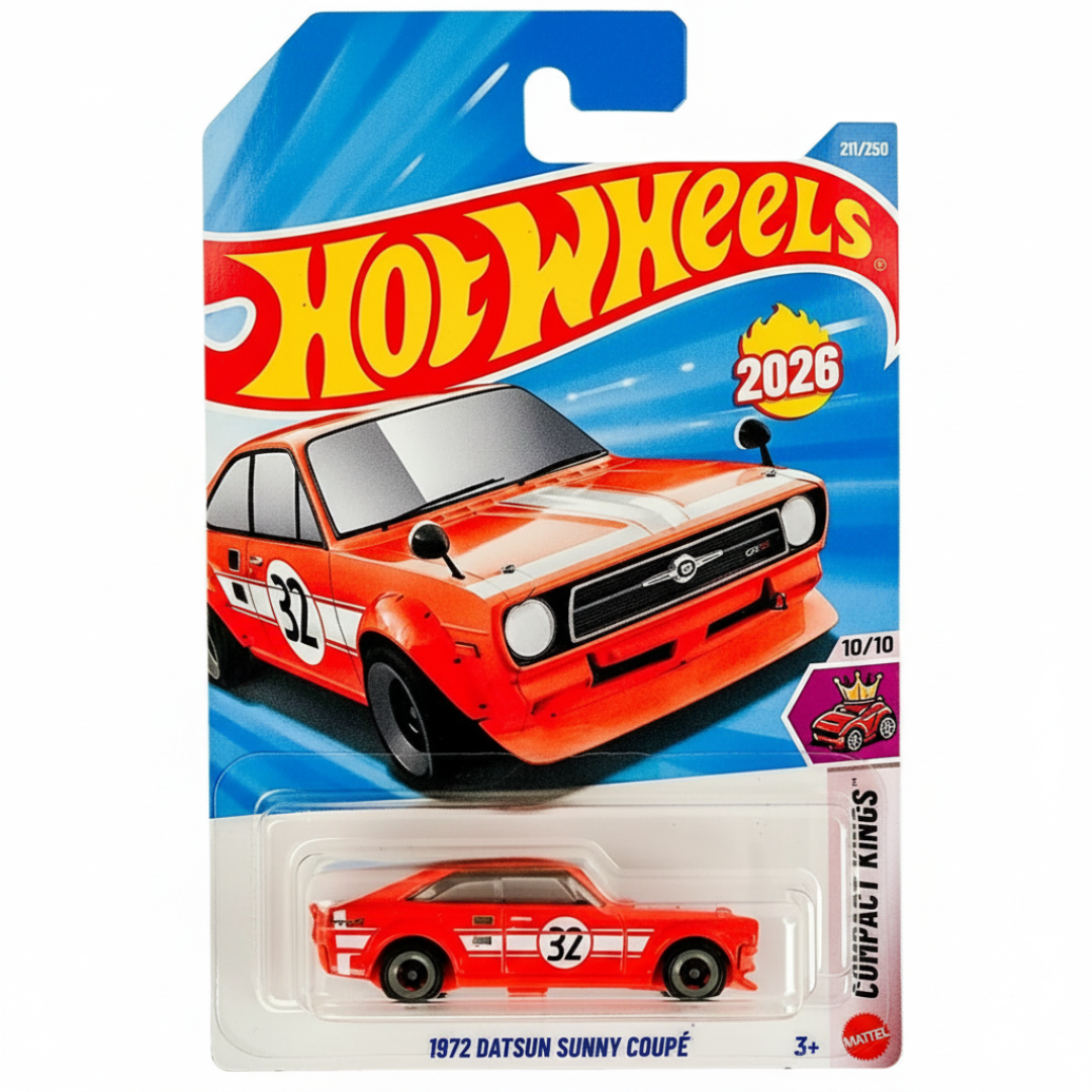 Hot Wheels Imported 1972 Datsun Sunny Coupé 1:64 Diecast Model Car