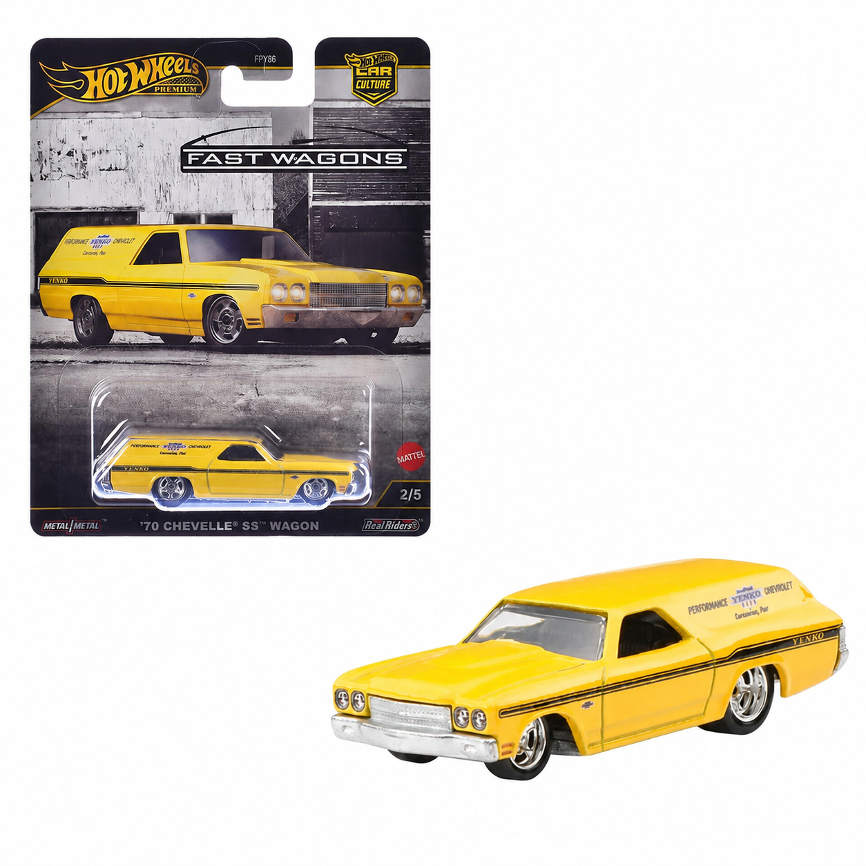 Hot Wheels Imported Premium Car Culture Fast Wagons '70 Chevelle SS Wagon 1:64 Die-Cast Model Car