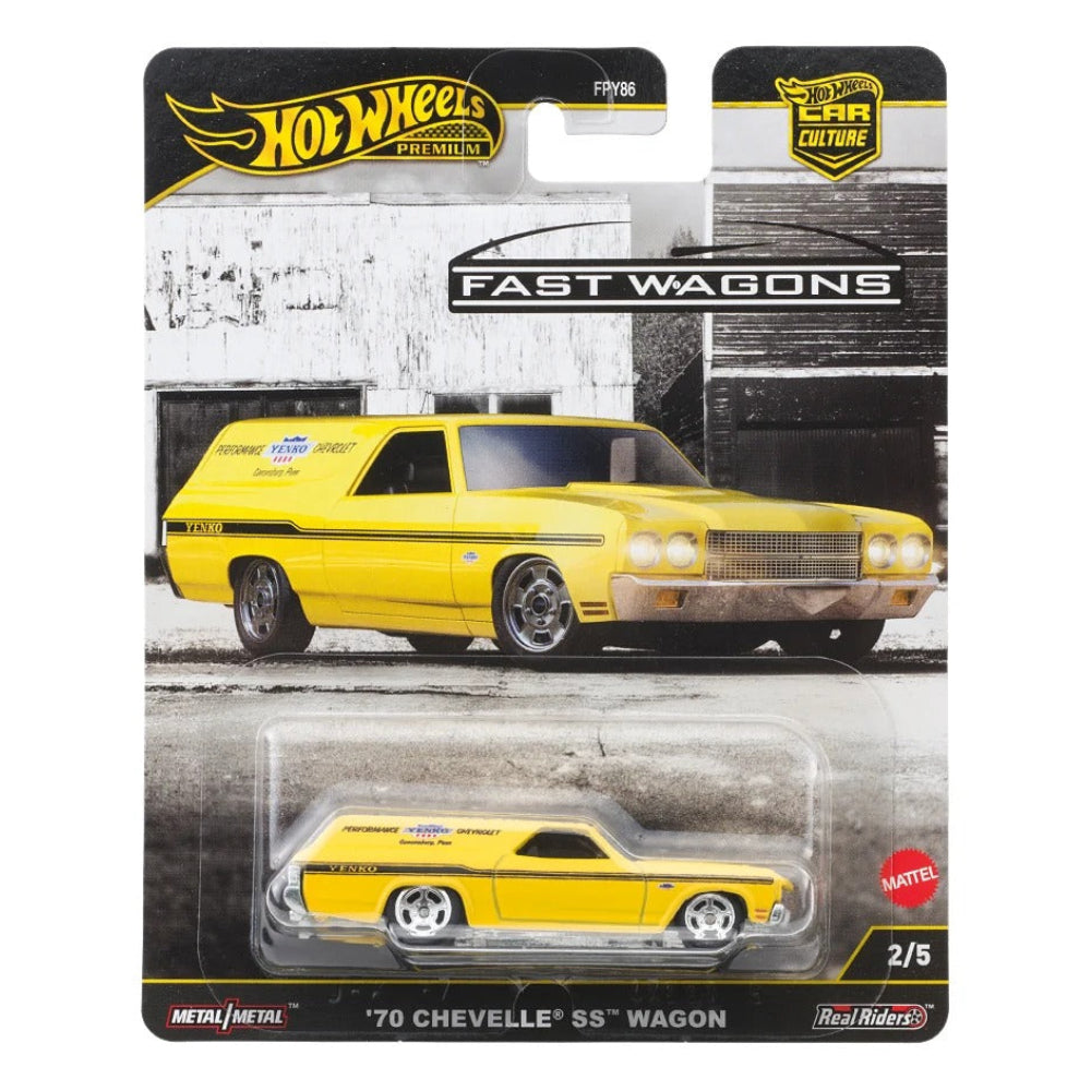 Hot Wheels Imported Premium Car Culture Fast Wagons '70 Chevelle SS Wagon 1:64 Die-Cast Model Car