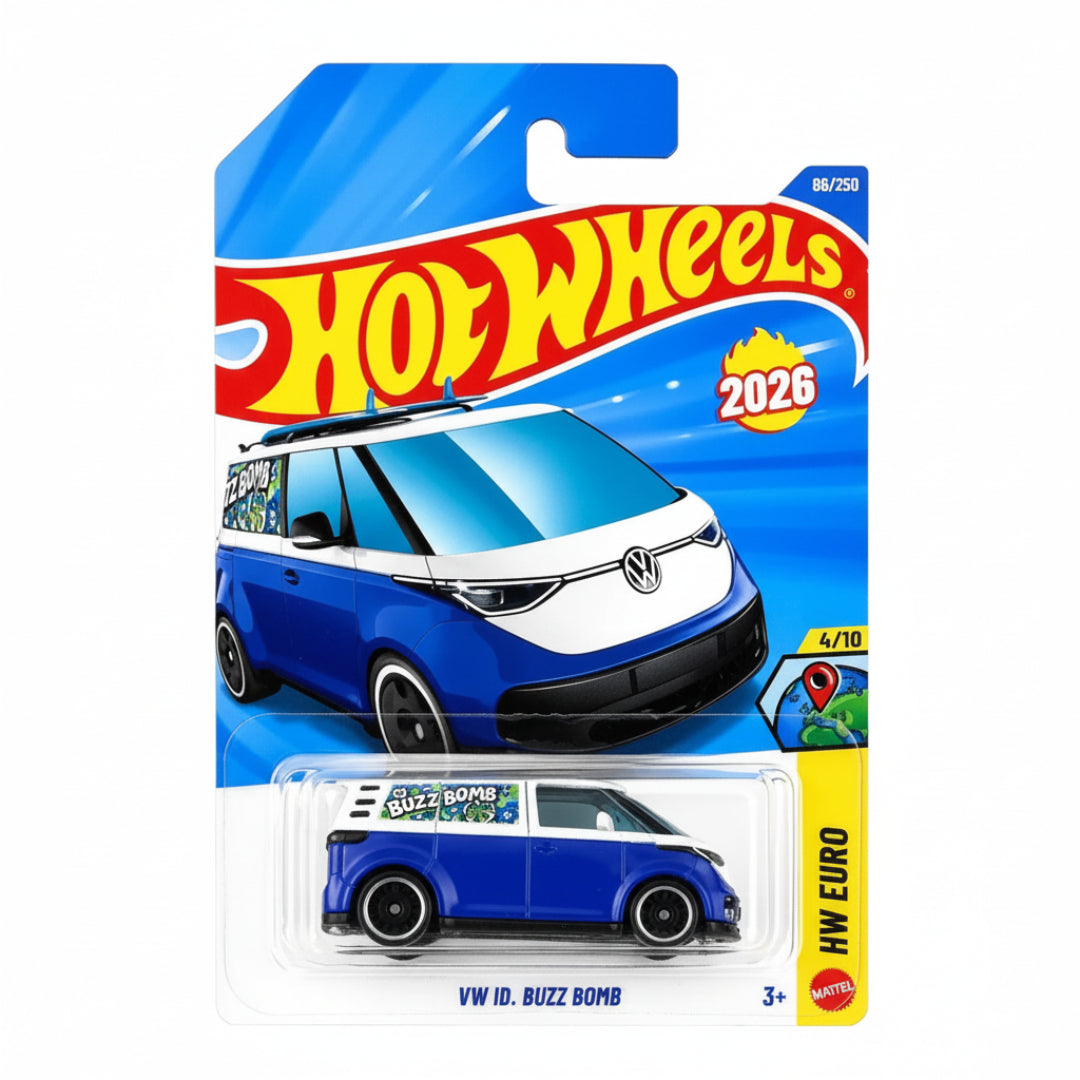 Hot Wheels Imported VW ID. Buzz Bomb Blue & White 1:64 Diecast Car โ HW Euro