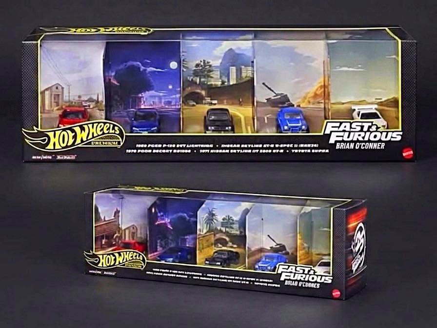 Hot Wheels Premium Fast & Furious Brian O'Conner 4-Car Collector Set | 1:64 Diecast