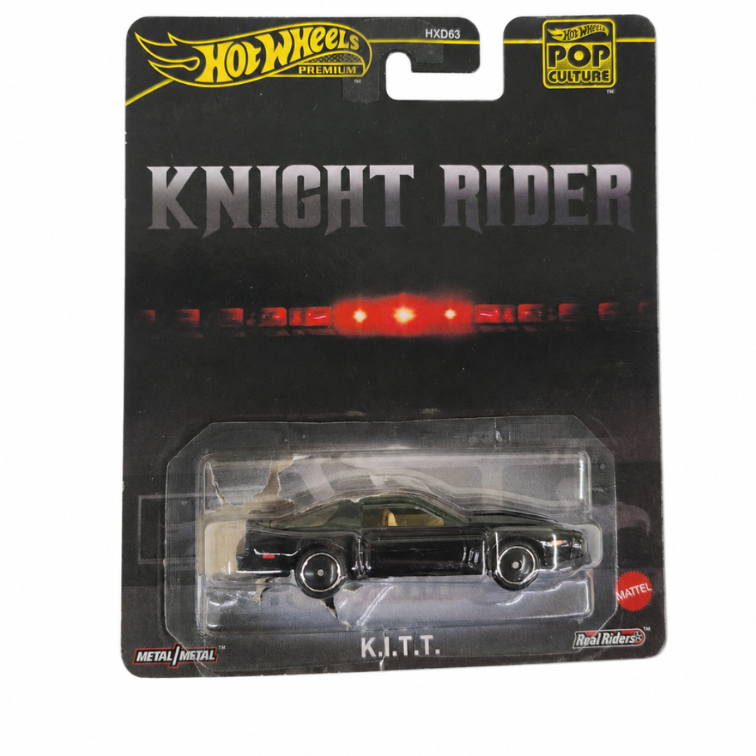 Hot Wheels Premium Pop Culture Knight Rider K.I.T.T. Premium Die-Cast Model Car – 1:64 Scale – Card & Blister Damaged