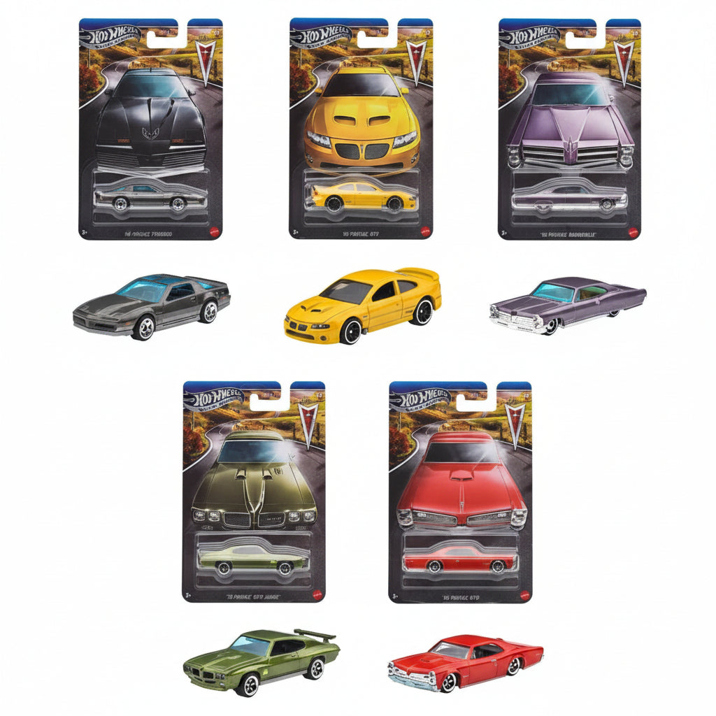 Hot Wheels Silver Series Pontiac Complete Set of 5 Diecast Cars – Premium 1:64 Scale Collectible