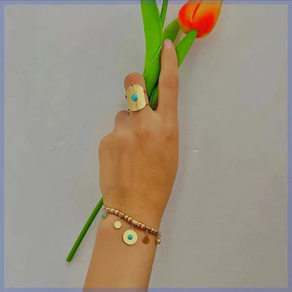 Turquoise Gem Azure Charm Bracelet