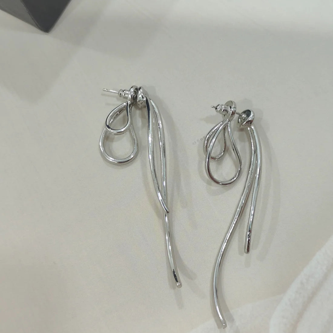 Silver Luxe Bow Studs
