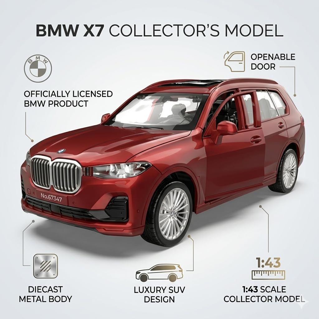 Imported BMW X7 1:43 Scale Diecast Metal Car Model | Officially Licensed