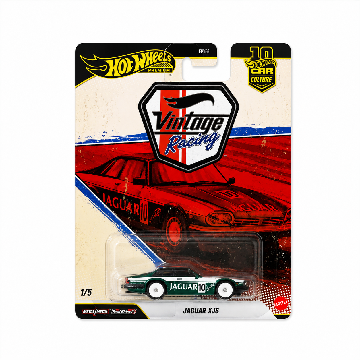 Hot Wheels Premium Vintage Racing Jaguar XJS Imported 1:64 Scale Die-Cast Collectible Car
