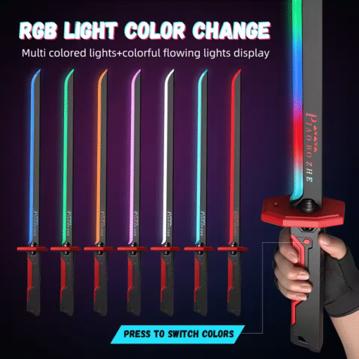 Flowing Colorful Lightsaber Led Black Sword with Spark & Smoke Effect - Usb Chargeable (Partial Cash on delivery allowed on this product)
