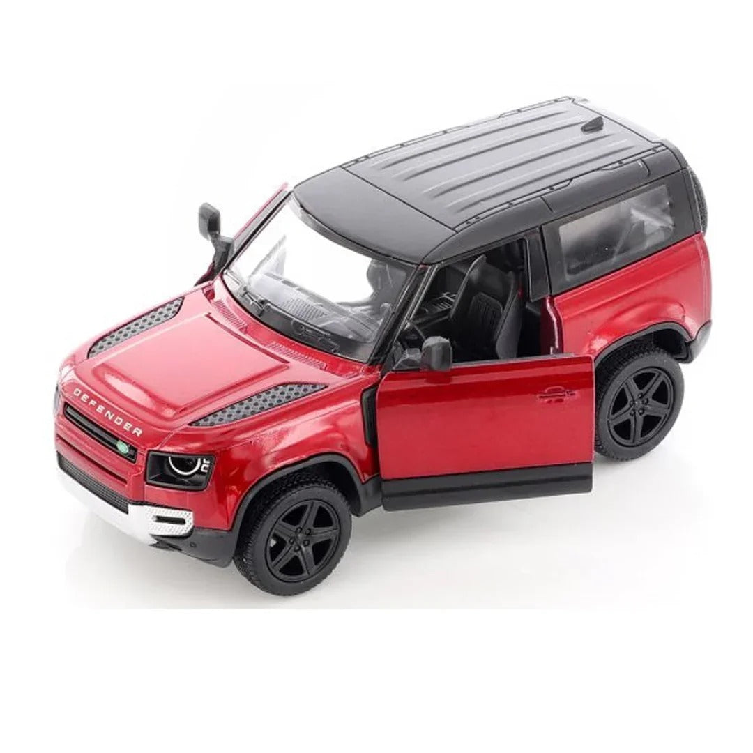 Kinsmart Land Rover Defender Diecast Model Car 1:36 โ Red & Black