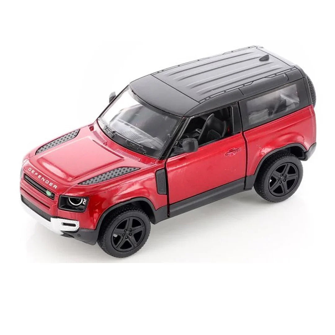 Kinsmart Land Rover Defender Diecast Model Car 1:36 โ Red & Black