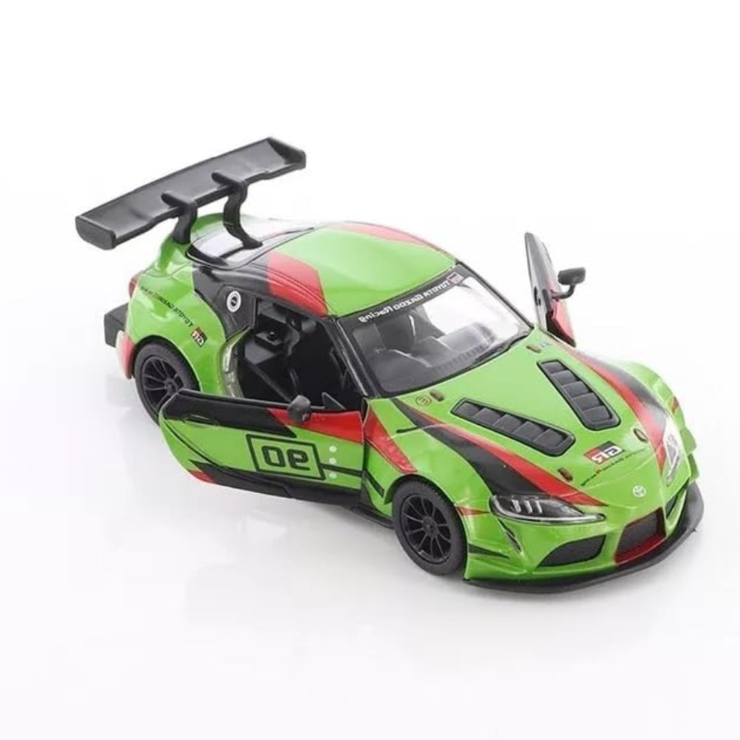 Kinsmart Mini Alloy Toyota GR Supra Racing Diecast Car 1:36 – Green & Red