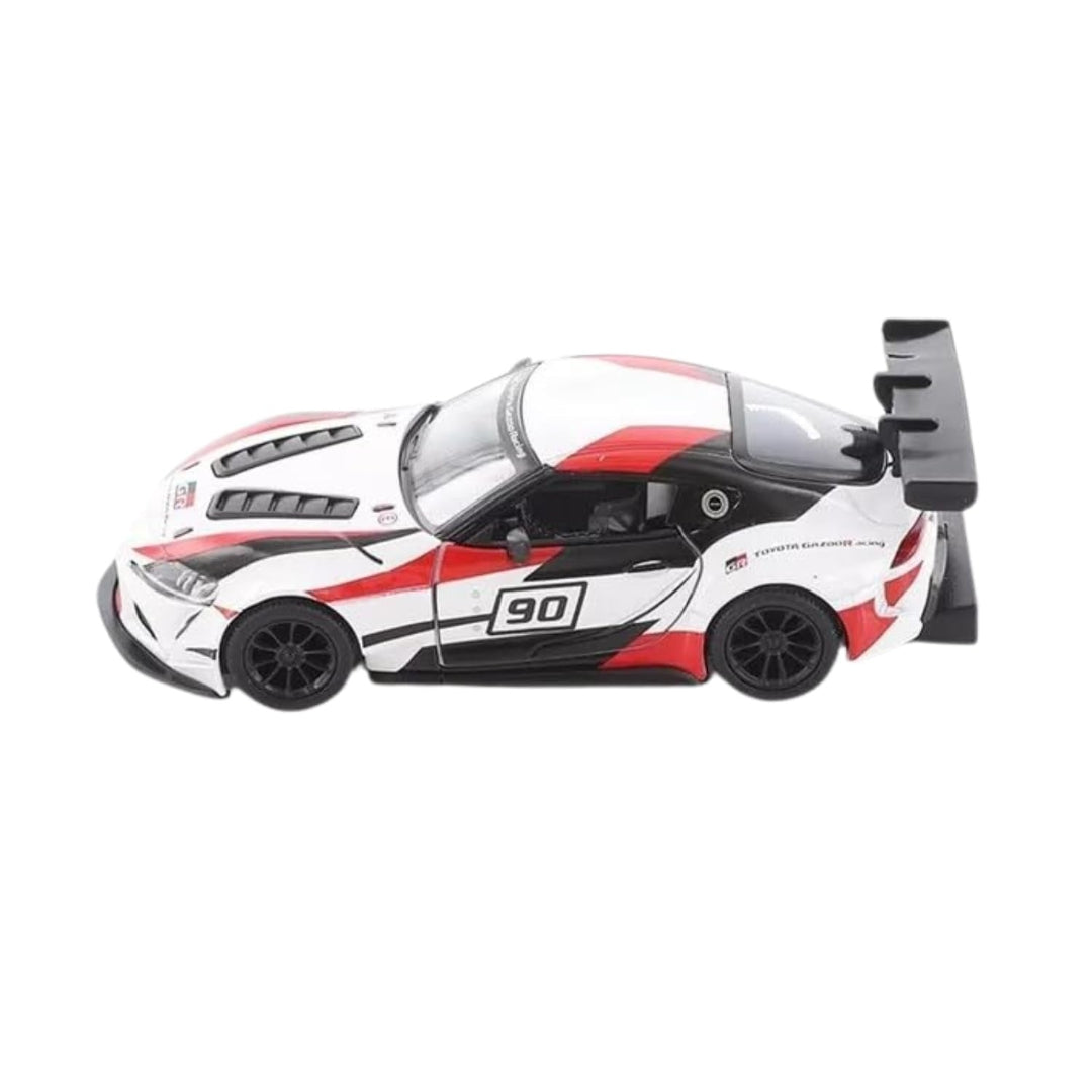 Kinsmart Toyota GR Supra Racing Diecast Model Car 1:36 – White & Red