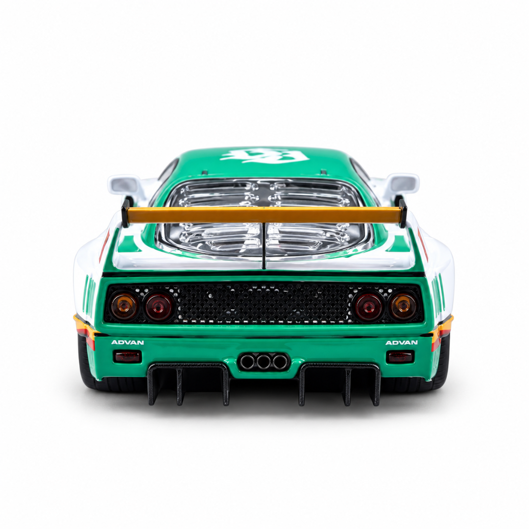 LBWK Ferrari F40 Ghost Player Green & White 1:64 Diecast Model Car
