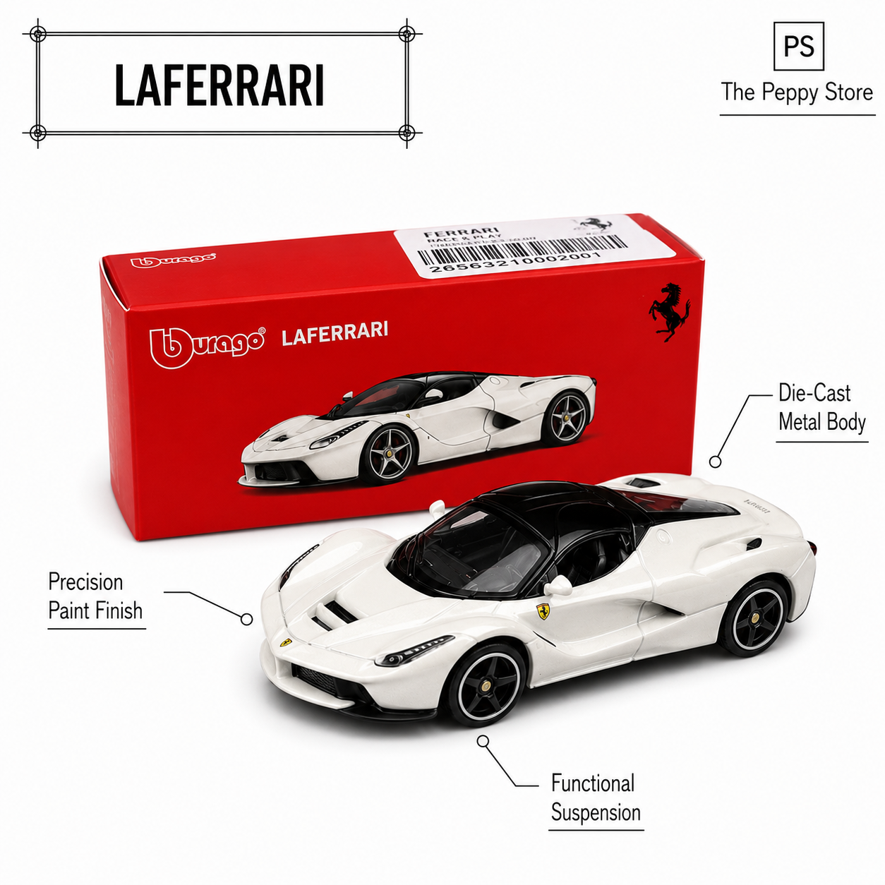 Official Bburago Laferrari - 1 : 64 Diecast Scale Model