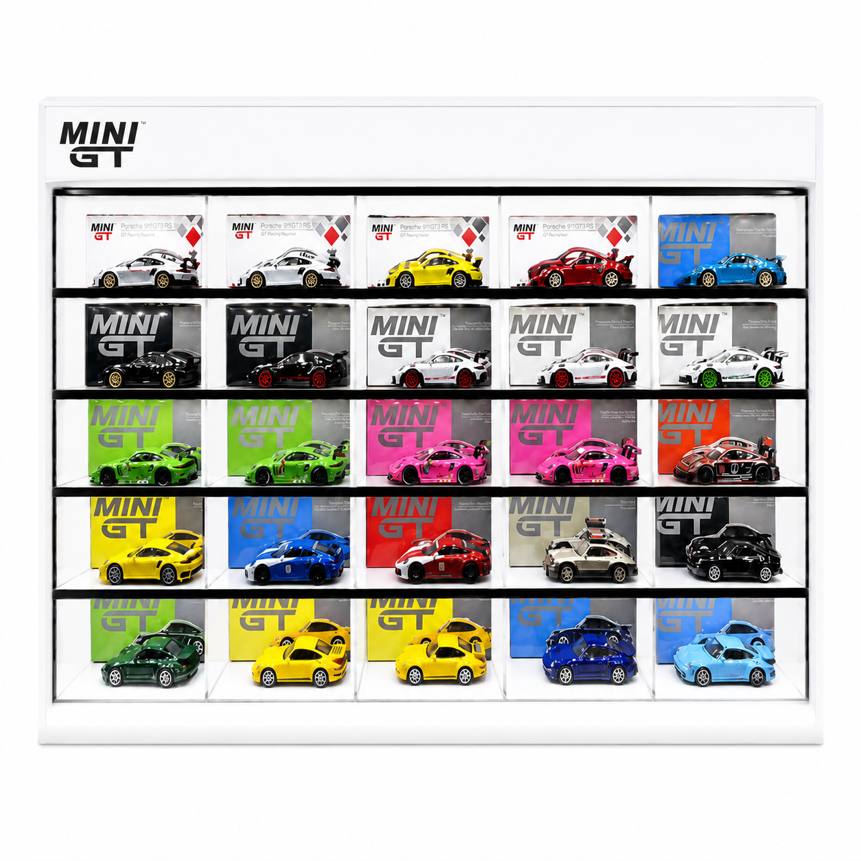 MINI GT Display Case with LED Light Box – 25 Slot Die-Cast Car Showcase