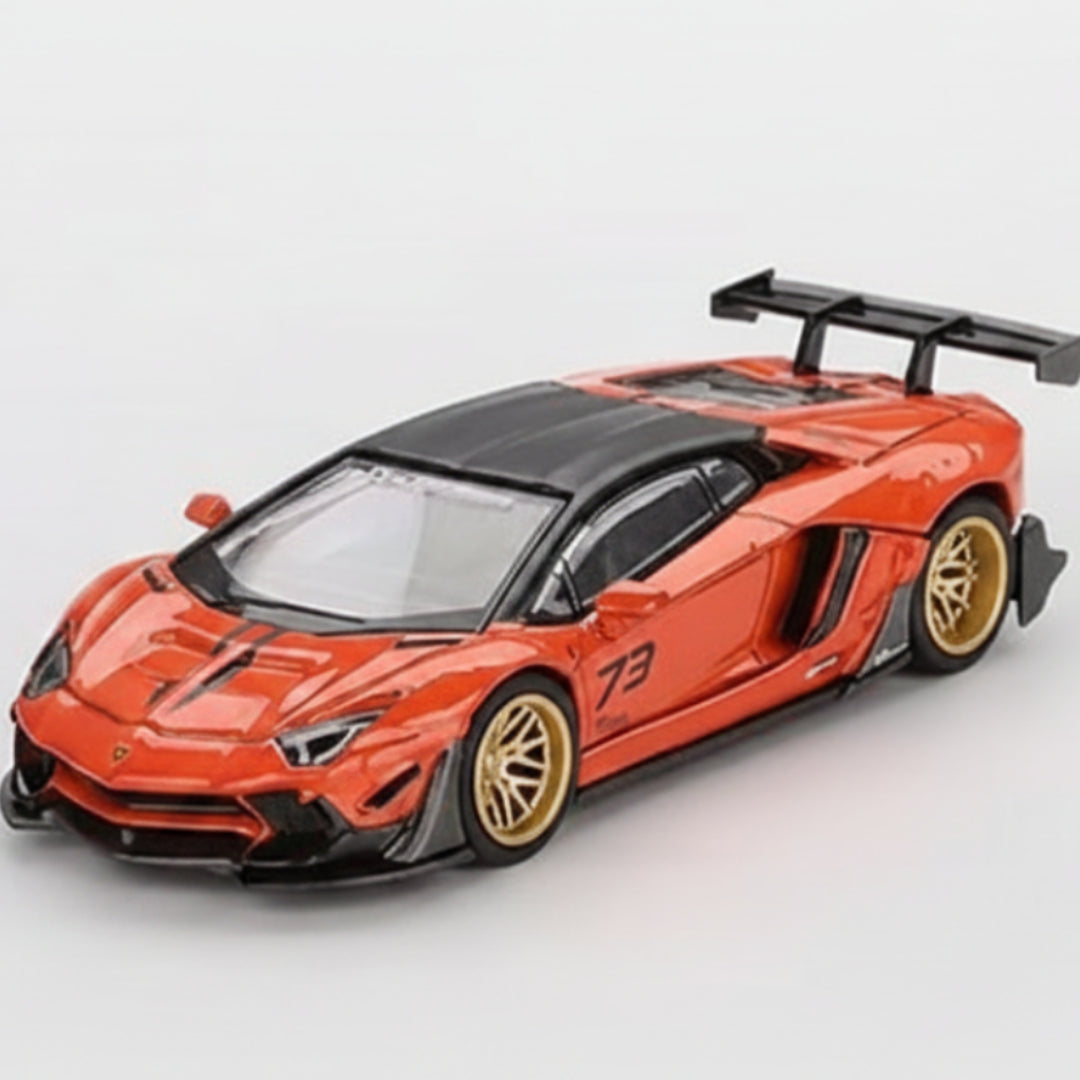 MINI GT Imported LBโ
WORKS Lamborghini Aventador Limited Edition Orange MDX 2025 1:64 Blister โ No. 1133