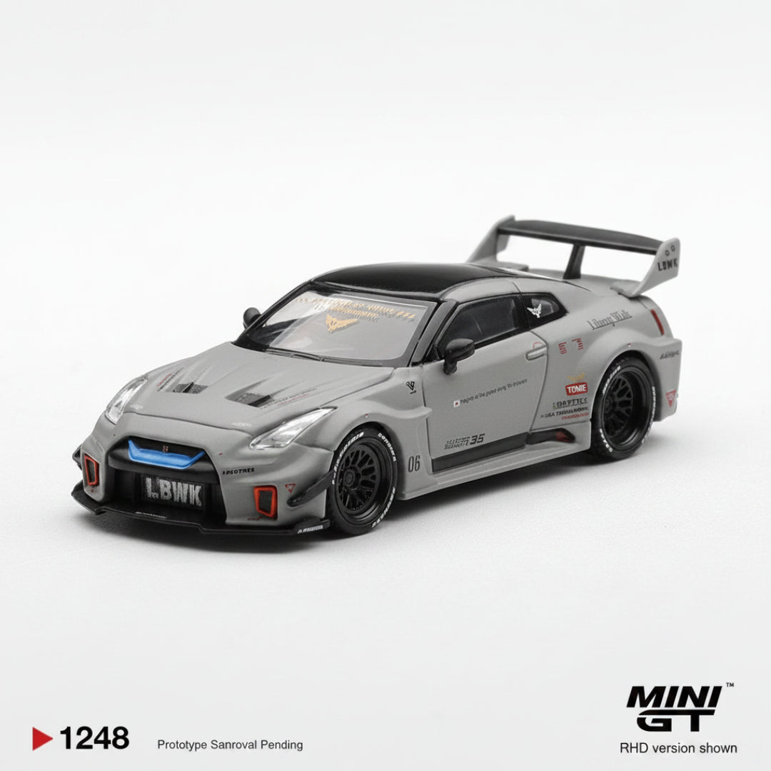MINI GT Imported Nissan LB-Silhouette WORKS GT 35GT-RR Ver.1 Matt Grey 1:64 – No. 1248