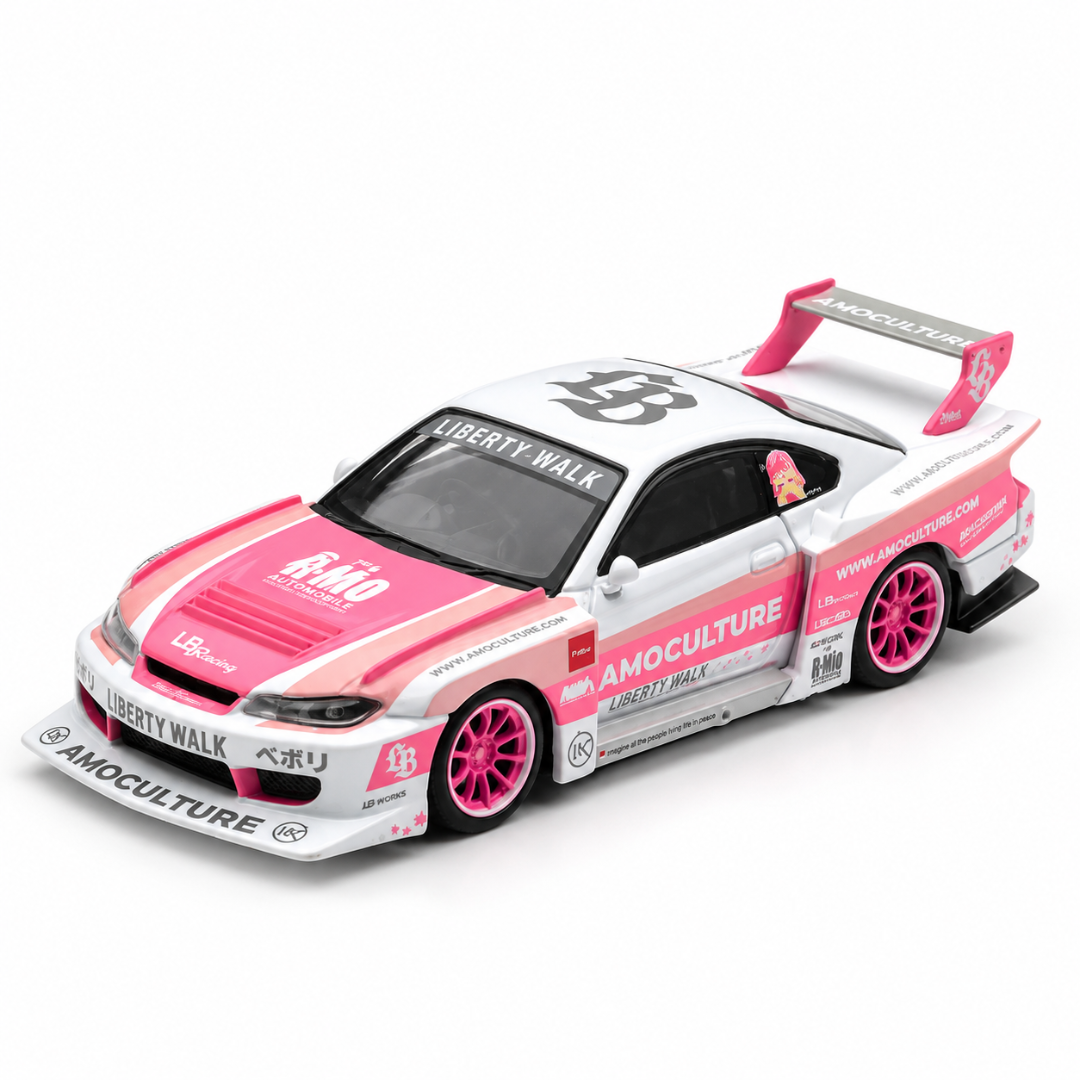 MINI GT Imported Nissan Silvia S15 LB-Super Silhouette AMOCULTURE Liberty Walk RHD 1:64 Diecast Model Car #1239