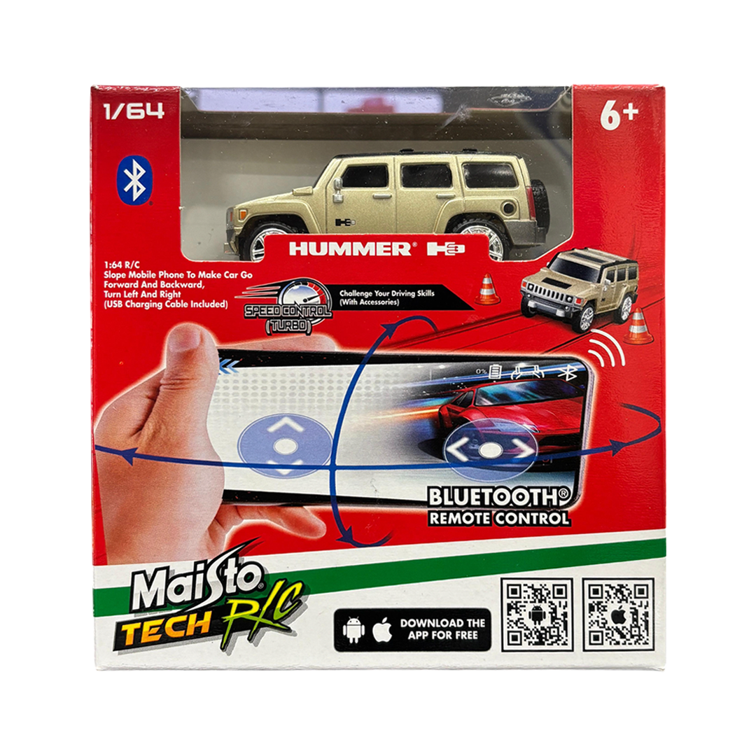 Maisto Tech R/C 1/64 Hummer H3 – Bluetooth Remote Control Car with Smartphone App Control