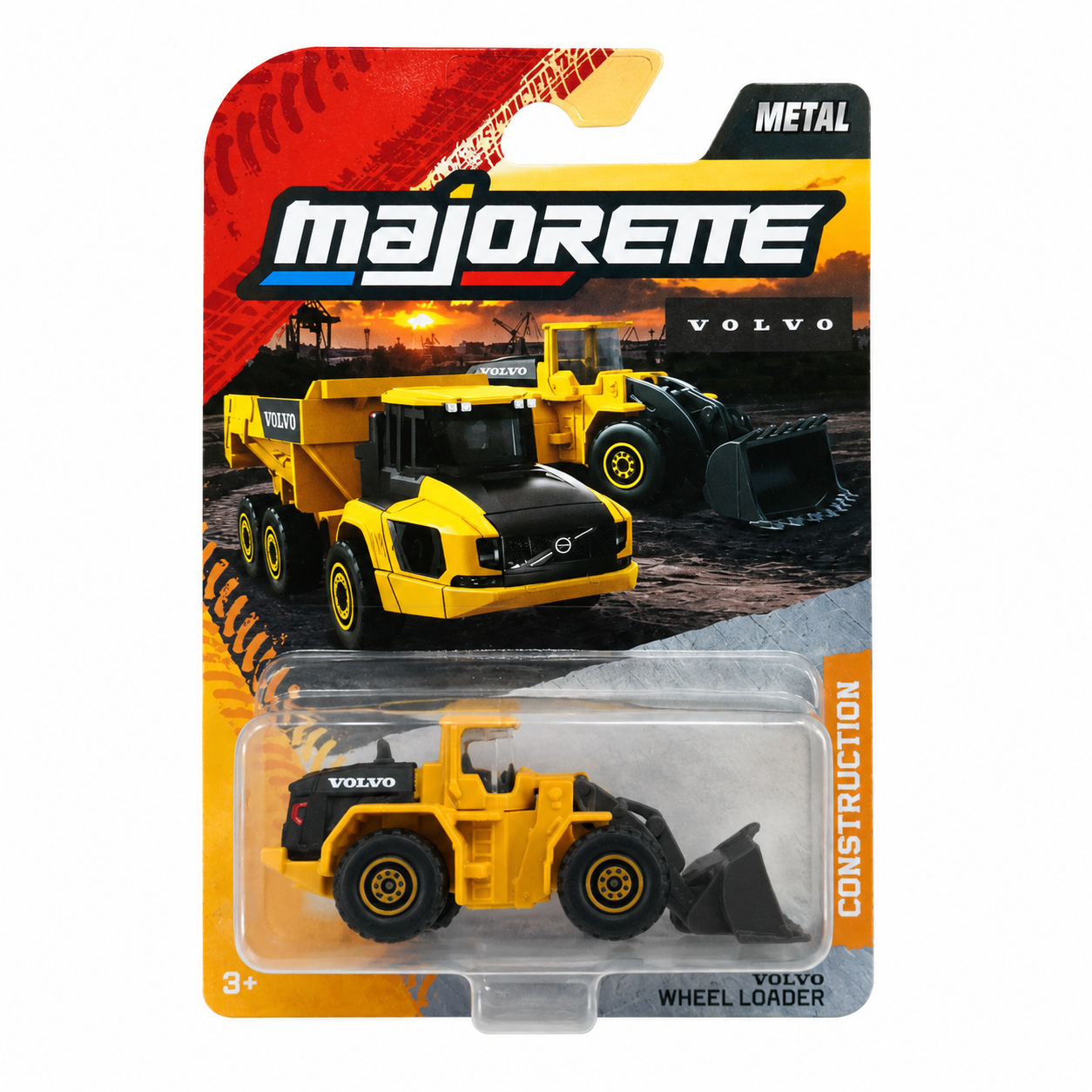 Majorette Volvo Wheel Loader 1:64 Scale Die-Cast Construction Vehicle | Metal Miniature Toy