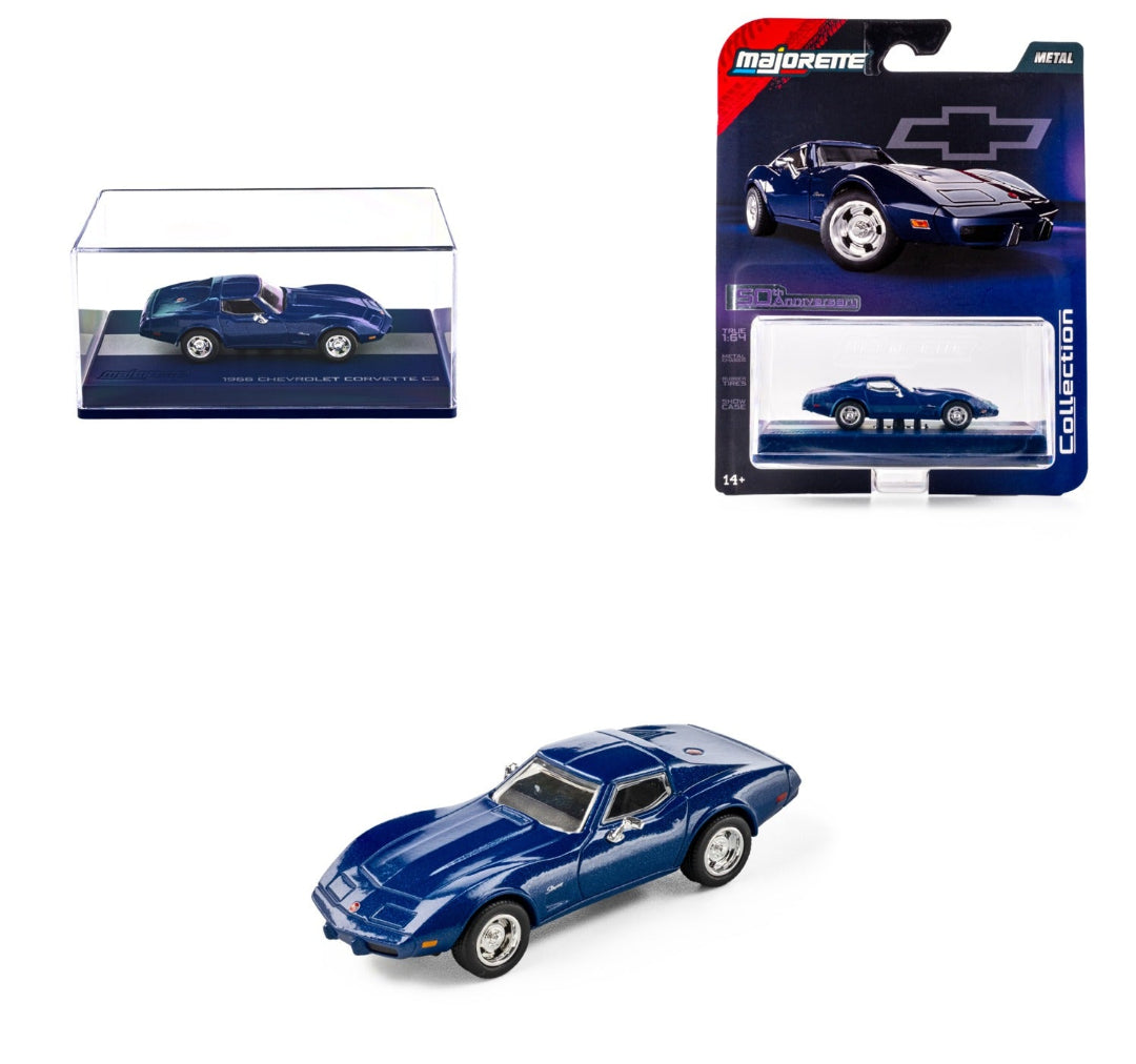 Majorette Chevrolet Corvette C3 1:64 Scale Die-Cast Metal Model Car – Blue