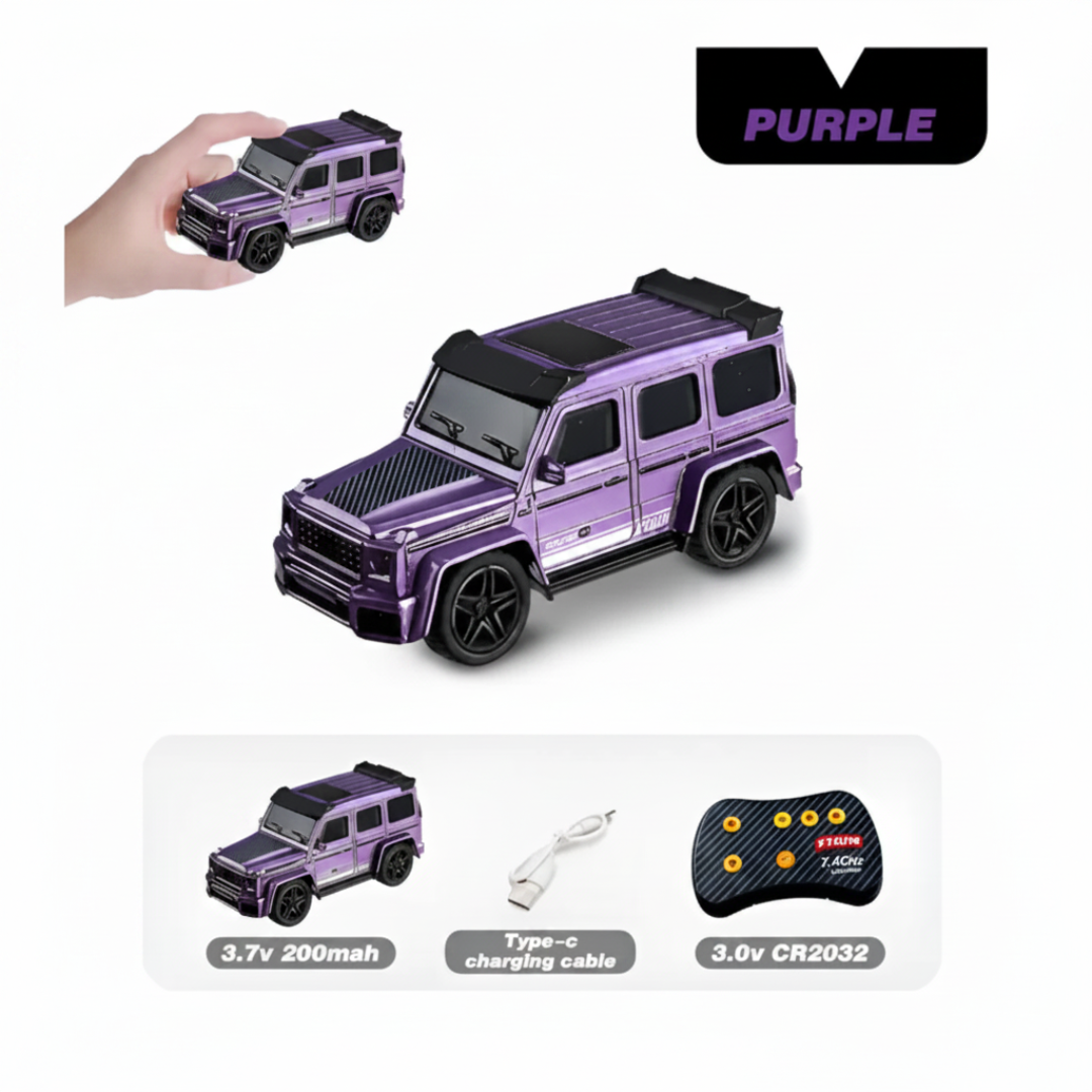 Mercedes-Benz G-Class RC Alloy Remote Control Car 1:64 with Acrylic Display Box – Purple