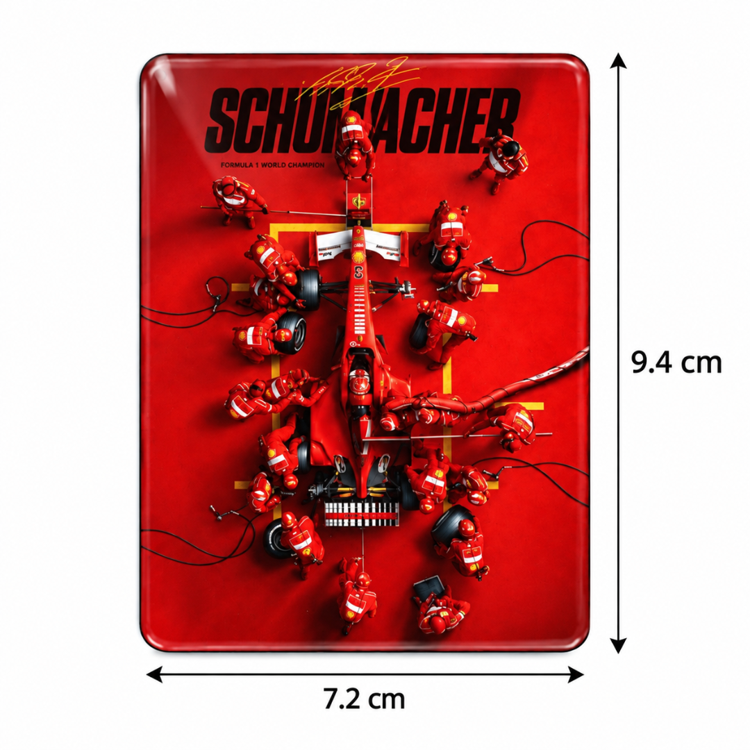 Michael Schumacher Ferrari F1 Fridge Magnet – Red Racing Car Decor 9.4 × 7.2 cm