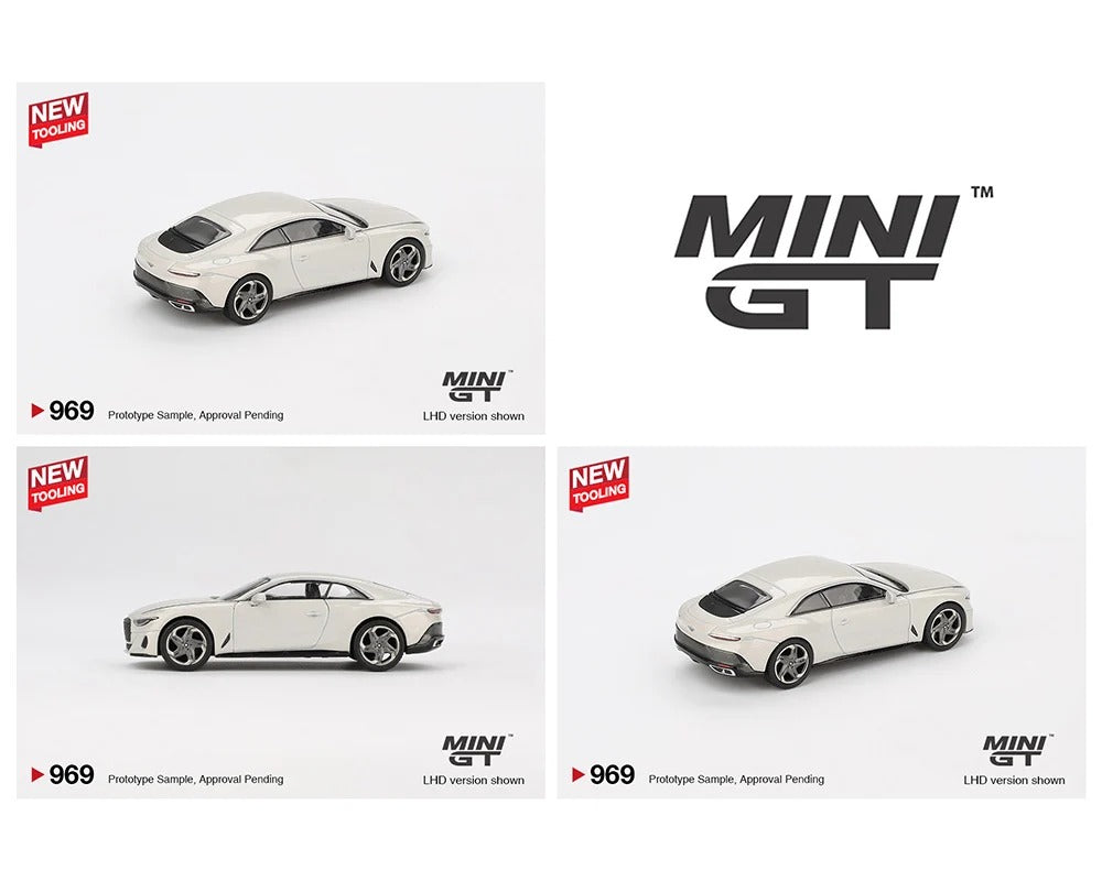 Mini GT Imported Bentley Batur Bonneville Pearl White 1:64 Diecast Model Car 969