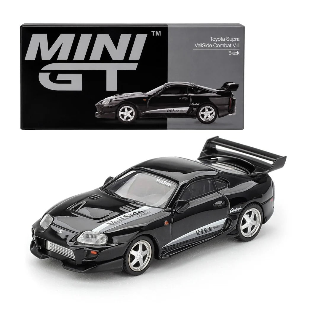 Mini GT Imported Toyota Supra VeilSide Combat V-II Black 1:64 Diecast Model Car 1107