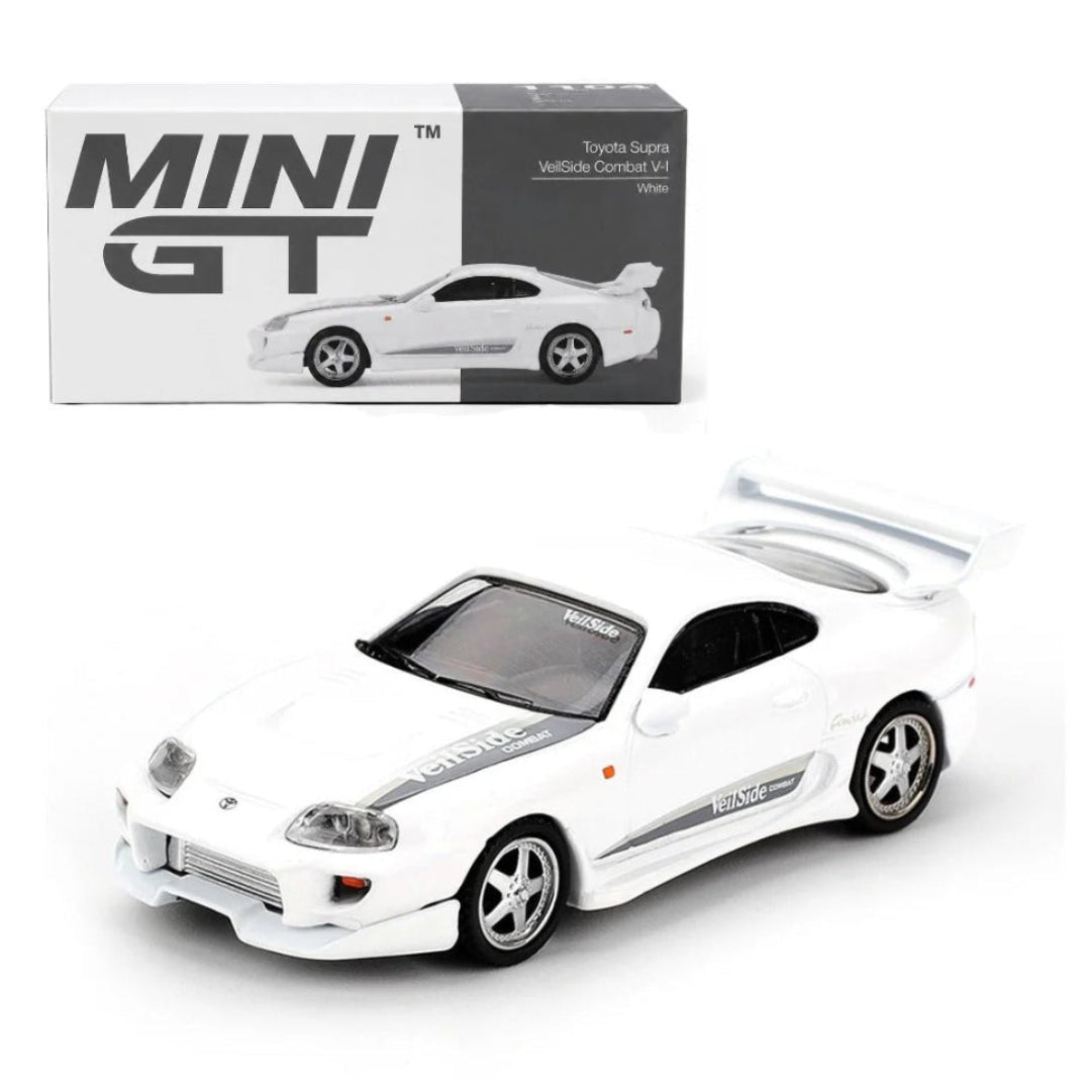 Mini GT Imported Toyota Supra VeilSide Combat V-I White 1:64
