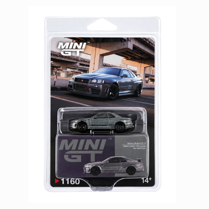 Mini GT Nissan Skyline GT-R R34 NISMO CRS Version Dark Metal Gray 1:64 Scale Diecast Model Car (Copy)