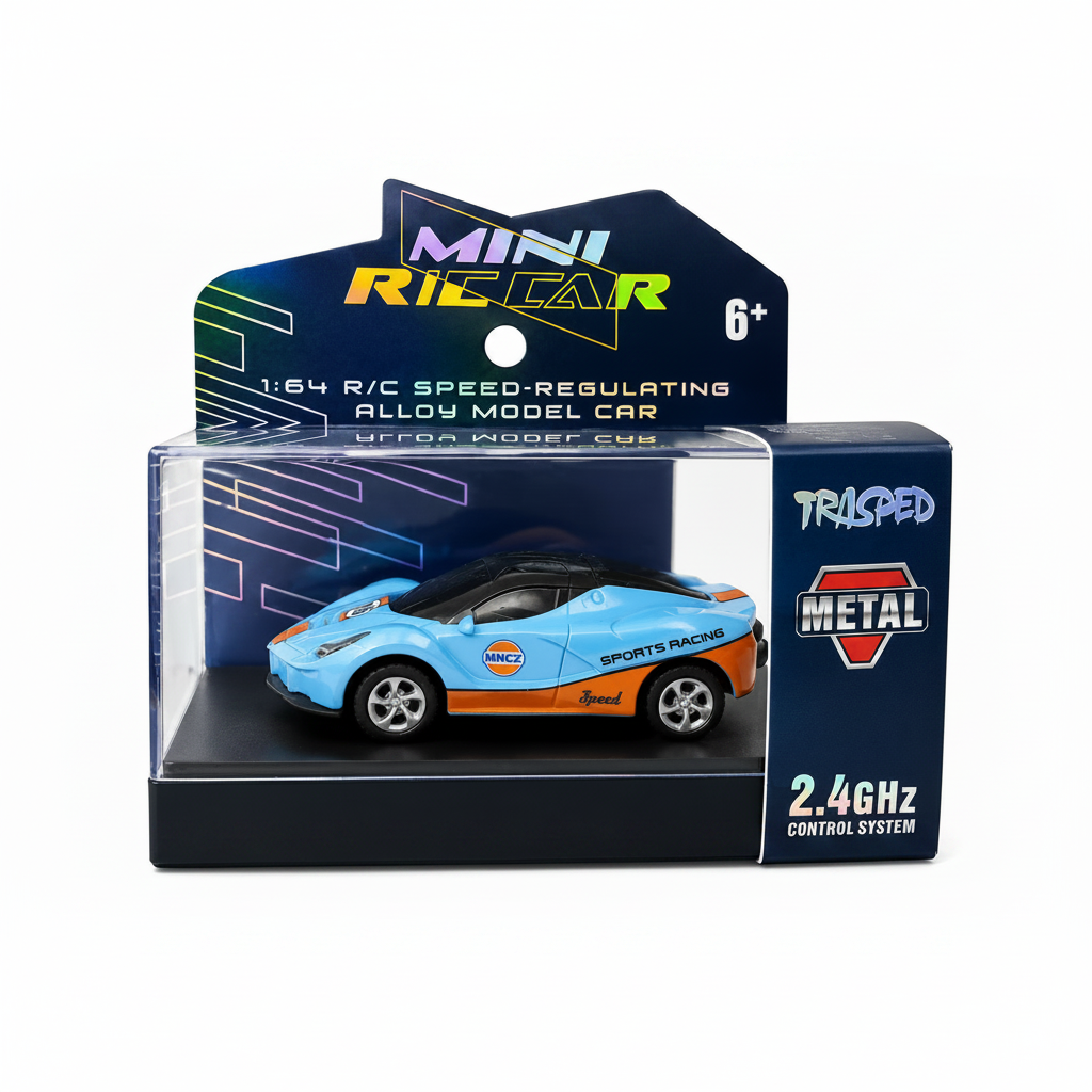 Trasped Mini Remote control Car 1:64 Scale – High-Speed Alloy Edition with App Control Blue