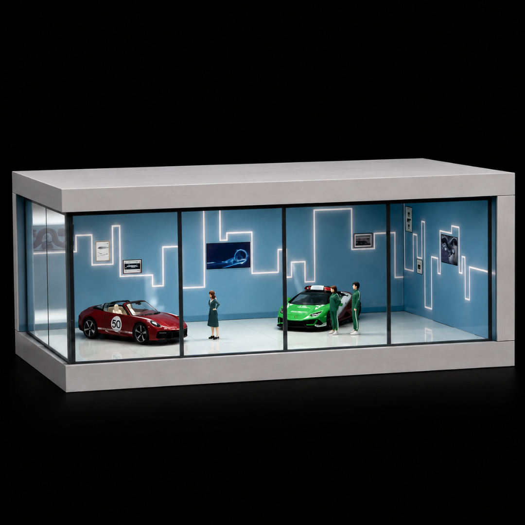 Miniature Street Diorama Car Showroom 1:64 Scale SCJ #423-B