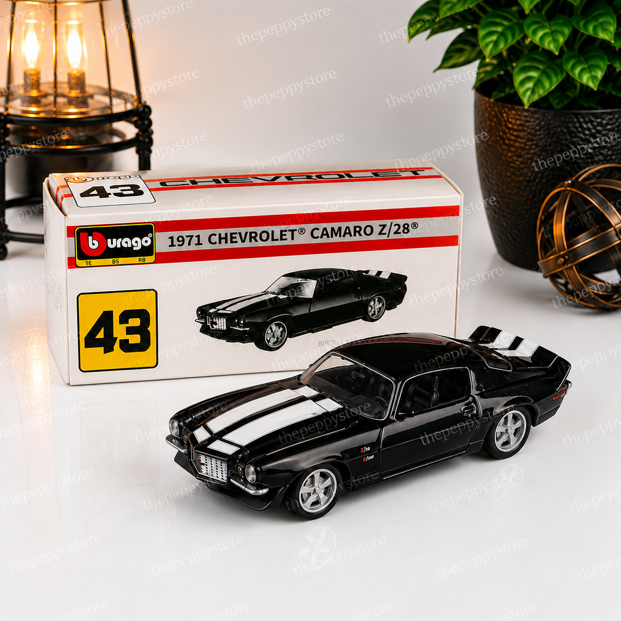 Official Bburago 43 1971 Chevrolet Camaro Z/28 - 1 : 64 Diecast Scale Model