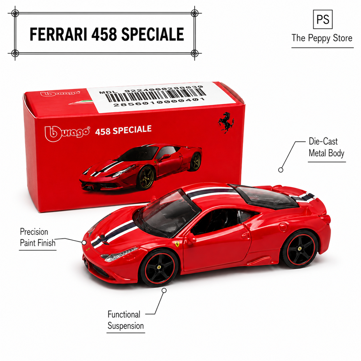 Official Bburago 458 Speciale - 1 : 64 Diecast Scale Model
