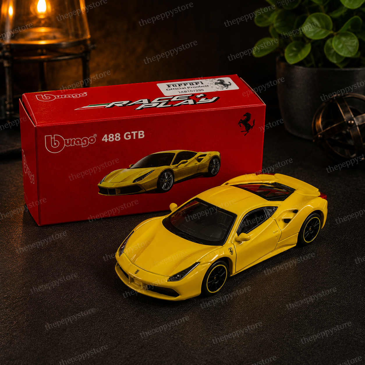Official Bburago 488 GTB - 1 : 64 Diecast Scale Model
