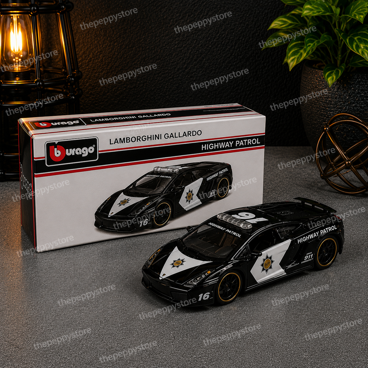 Official Bburago 93 Lamborghini Gallardo Highway Patrol - 1 : 64 Diecast Scale Model