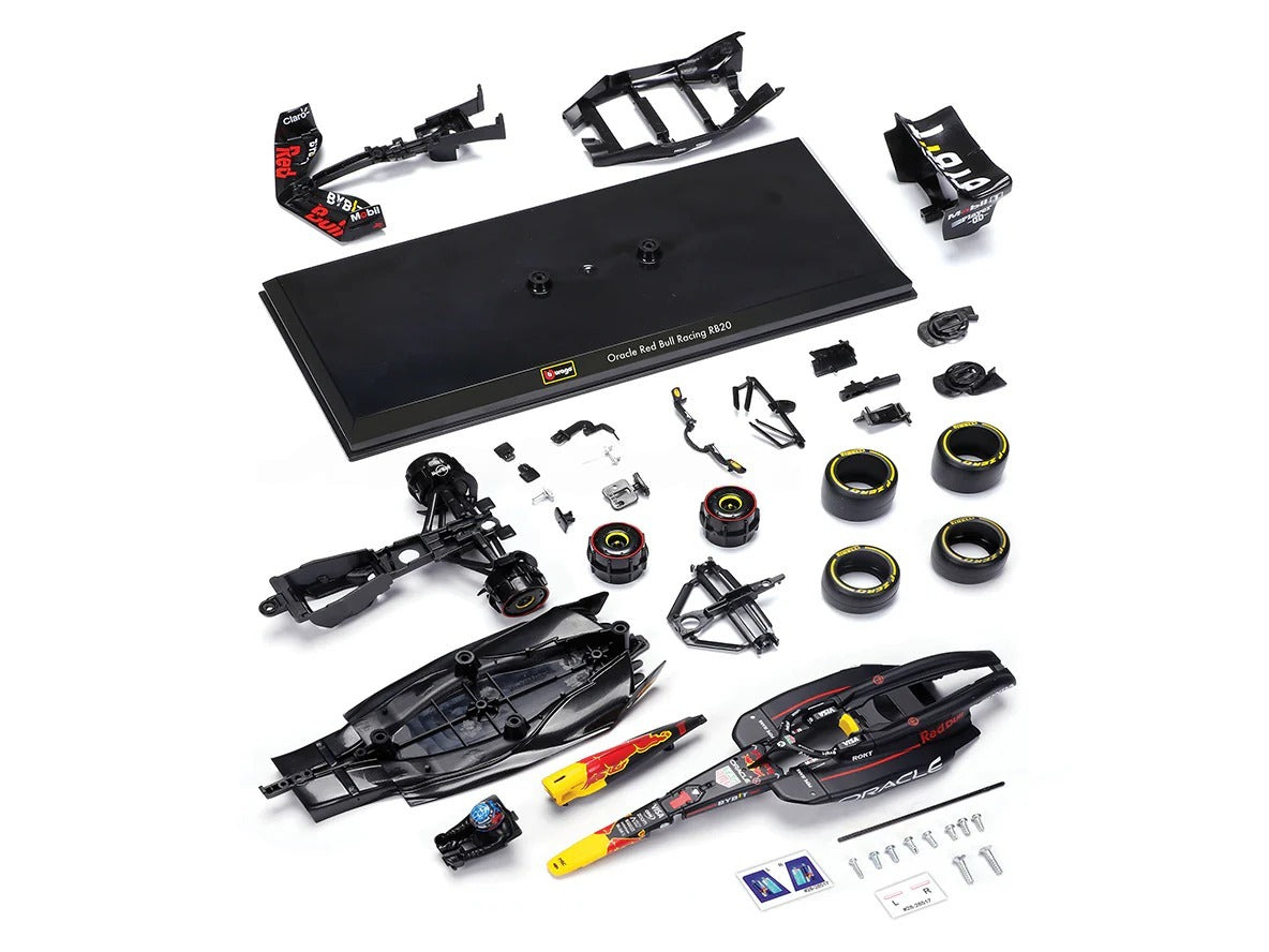 Oracle Red Bull Racing RB20 Bburago Formula 1 Die-Cast Metal Kit – 1:24 Scale Build-It Collectible